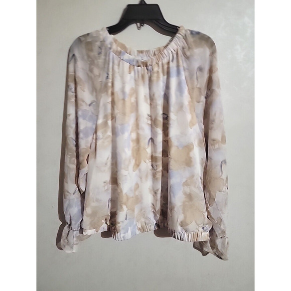 Nine West Blouse Layered Elastic Waist sz XXL Floral - Picture 1 of 5